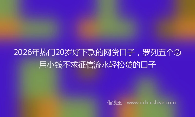 2026年热门20岁好下款的网贷口子，罗列五个急用小钱不求征信流水轻松贷的口子