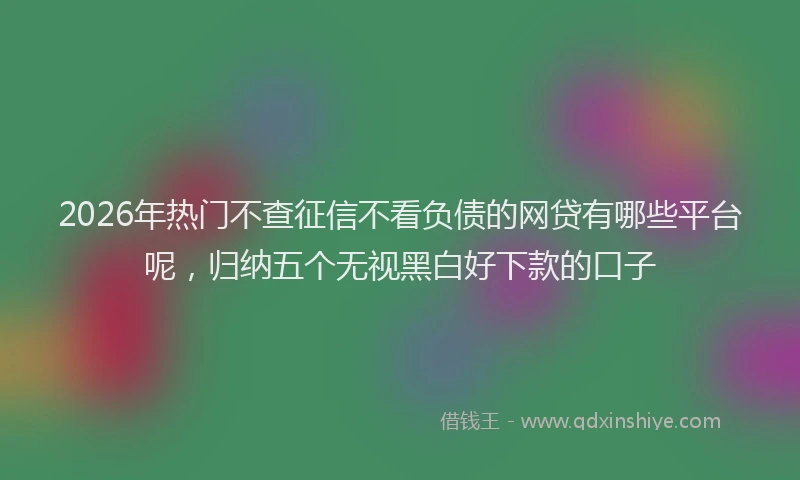 2026年热门不查征信不看负债的网贷有哪些平台呢，归纳五个无视黑白好下款的口子