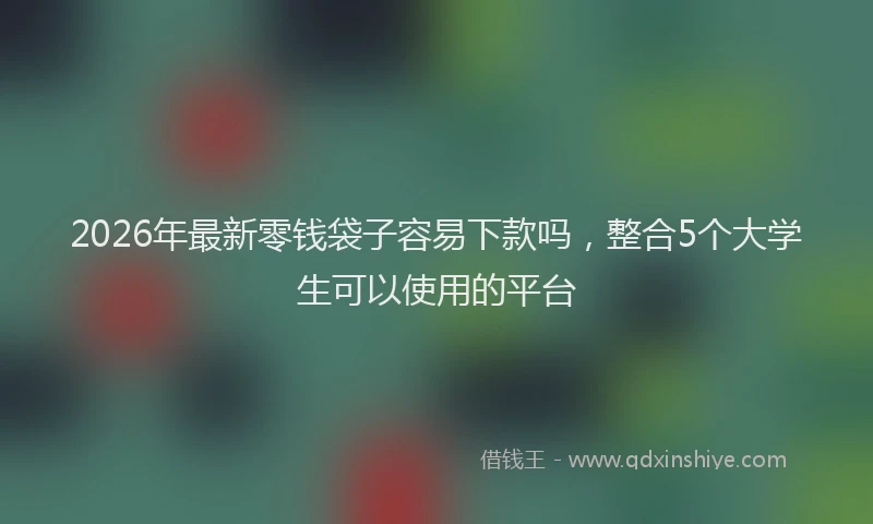 2026年最新零钱袋子容易下款吗，整合5个大学生可以使用的平台
