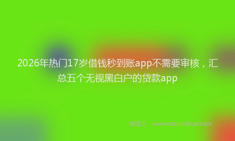 2026年热门17岁借钱秒到账app不需要审核，汇总五个无视黑白户的贷款app