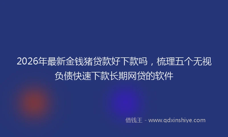 2026年最新金钱猪贷款好下款吗，梳理五个无视负债快速下款长期网贷的软件