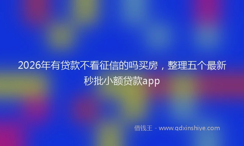 2026年有贷款不看征信的吗买房，整理五个最新秒批小额贷款app