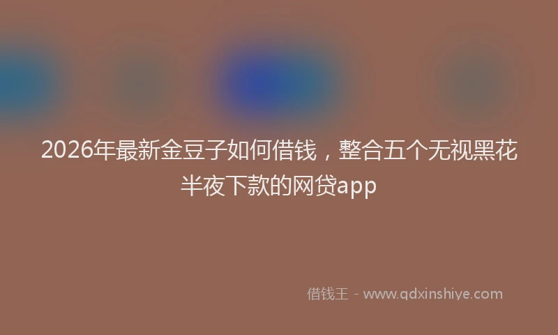2026年最新金豆子如何借钱，整合五个无视黑花半夜下款的网贷app