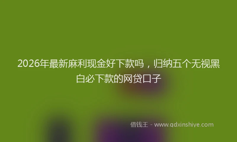 2026年最新麻利现金好下款吗，归纳五个无视黑白必下款的网贷口子