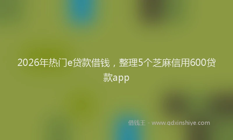 2026年热门e贷款借钱，整理5个芝麻信用600贷款app