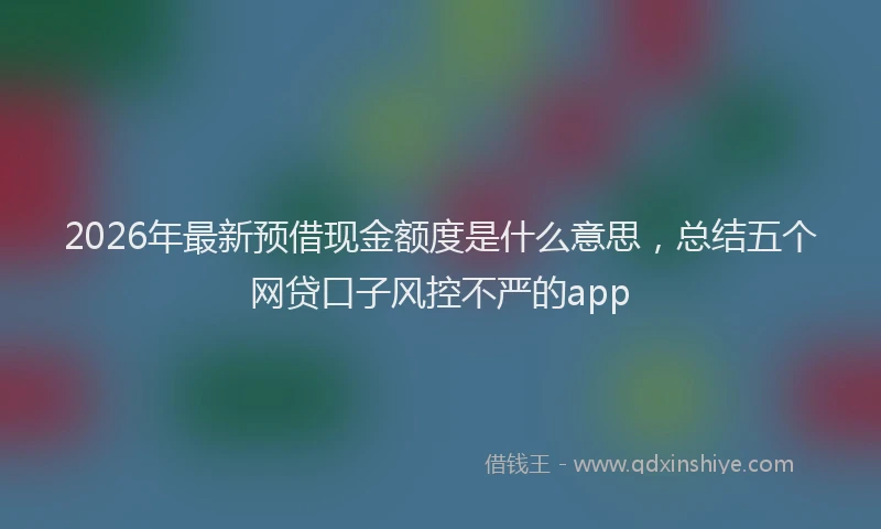 2026年最新预借现金额度是什么意思，总结五个网贷口子风控不严的app