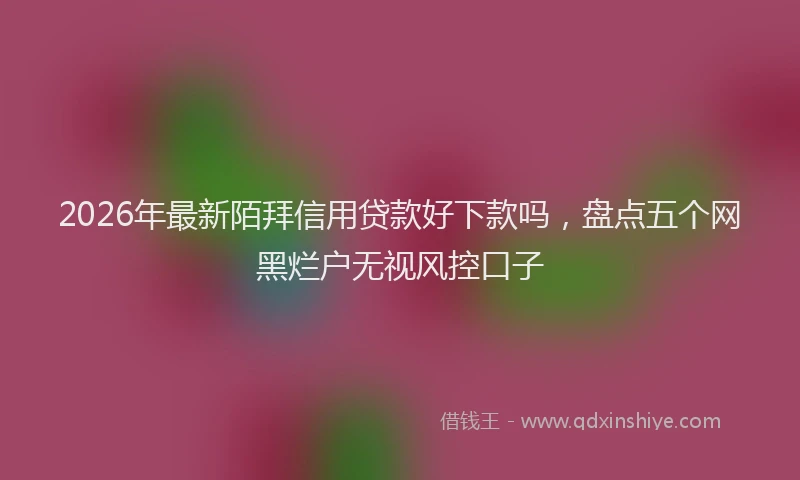 2026年最新陌拜信用贷款好下款吗，盘点五个网黑烂户无视风控口子