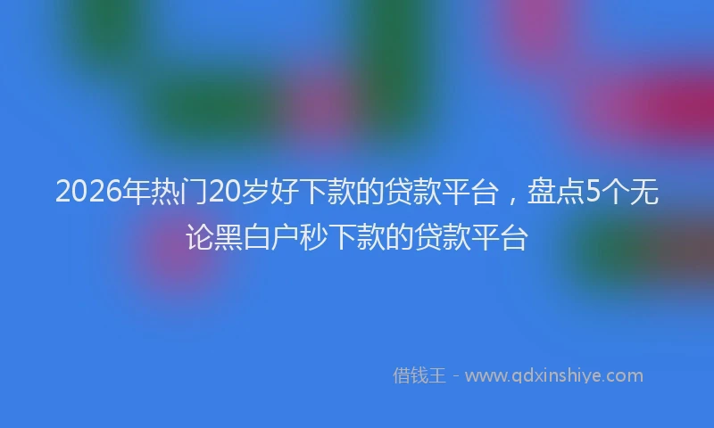 2026年热门20岁好下款的贷款平台，盘点5个无论黑白户秒下款的贷款平台