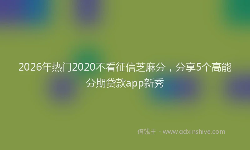 2026年热门2020不看征信芝麻分，分享5个高能分期贷款app新秀