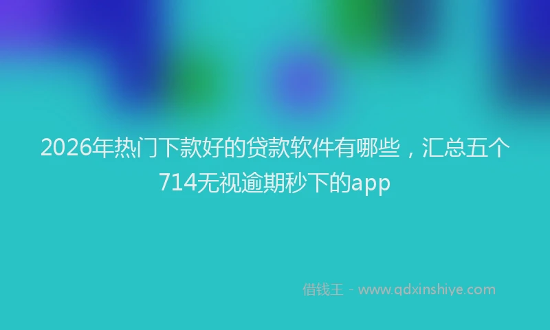 2026年热门下款好的贷款软件有哪些，汇总五个714无视逾期秒下的app