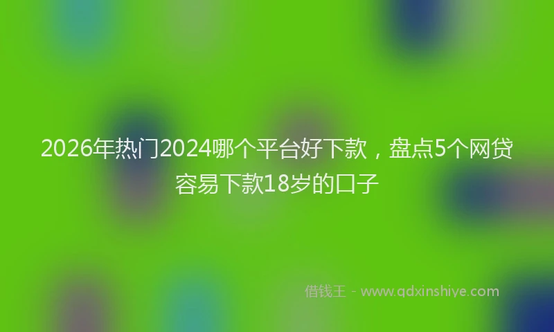 2026年热门2024哪个平台好下款，盘点5个网贷容易下款18岁的口子
