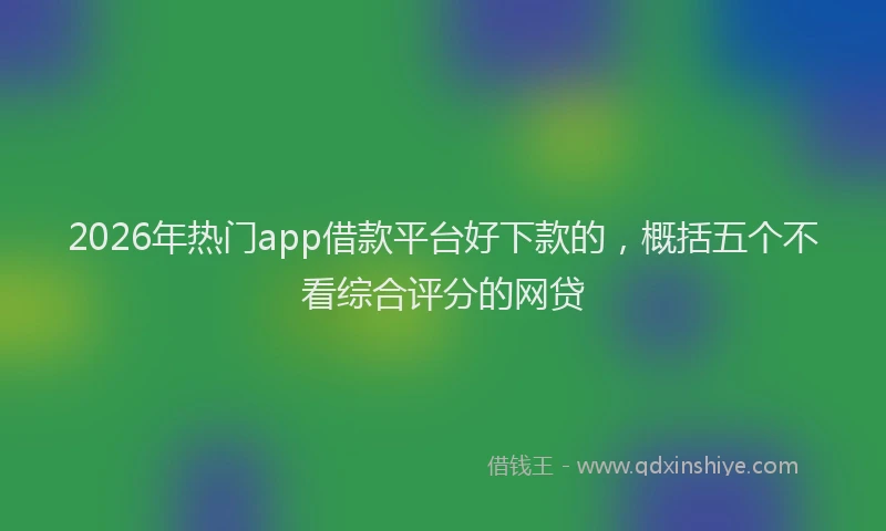 2026年热门app借款平台好下款的，概括五个不看综合评分的网贷