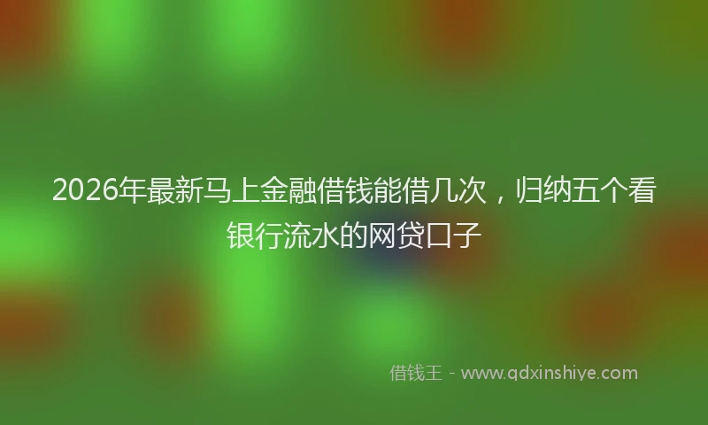 2026年最新马上金融借钱能借几次，归纳五个看银行流水的网贷口子