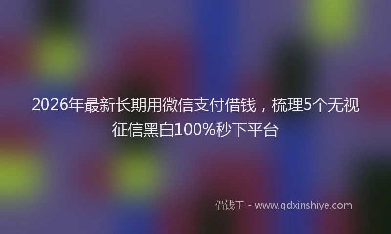 2026年最新长期用微信支付借钱，梳理5个无视征信黑白100%秒下平台