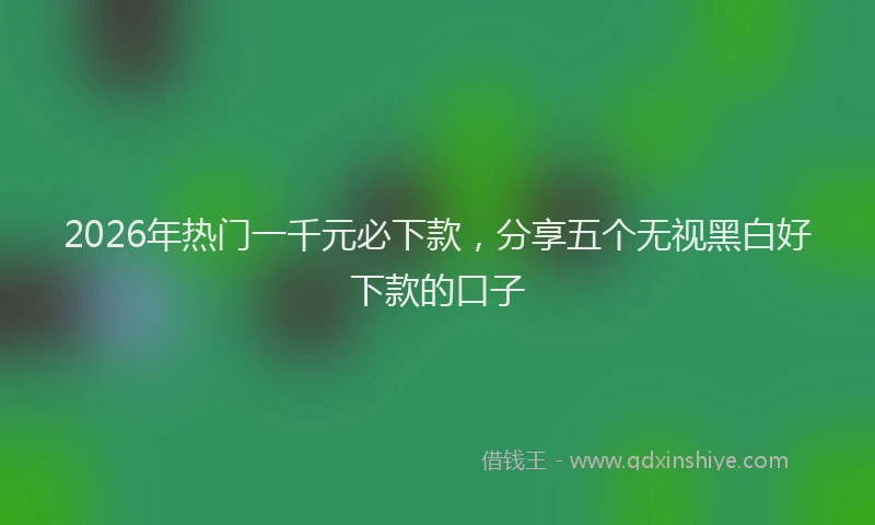 2026年热门一千元必下款，分享五个无视黑白好下款的口子