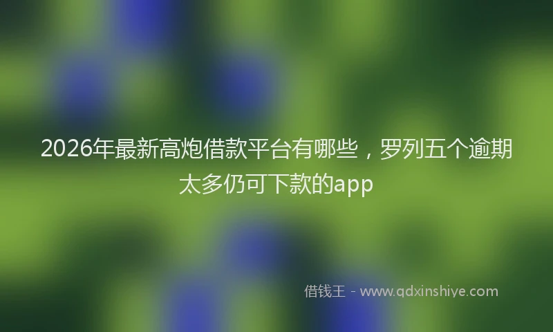 2026年最新高炮借款平台有哪些，罗列五个逾期太多仍可下款的app