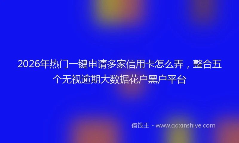 2026年热门一键申请多家信用卡怎么弄，整合五个无视逾期大数据花户黑户平台