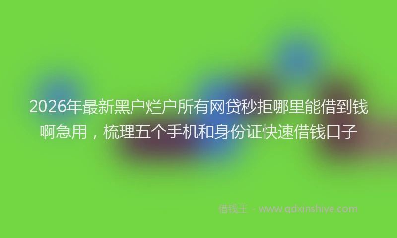 2026年最新黑户烂户所有网贷秒拒哪里能借到钱啊急用，梳理五个手机和身份证快速借钱口子