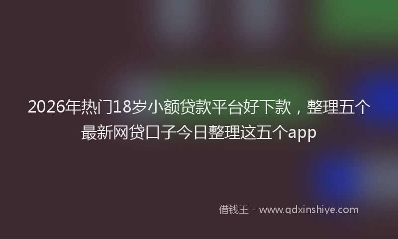 2026年热门18岁小额贷款平台好下款，整理五个最新网贷口子今日整理这五个app