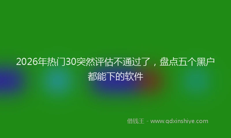 2026年热门30突然评估不通过了，盘点五个黑户都能下的软件