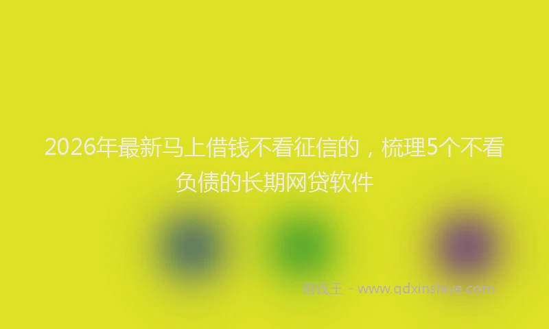 2026年最新马上借钱不看征信的，梳理5个不看负债的长期网贷软件