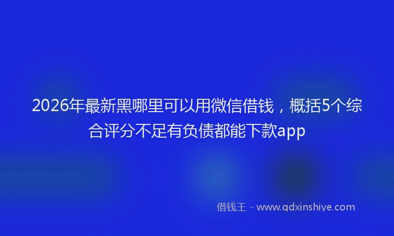2026年最新黑哪里可以用微信借钱，概括5个综合评分不足有负债都能下款app