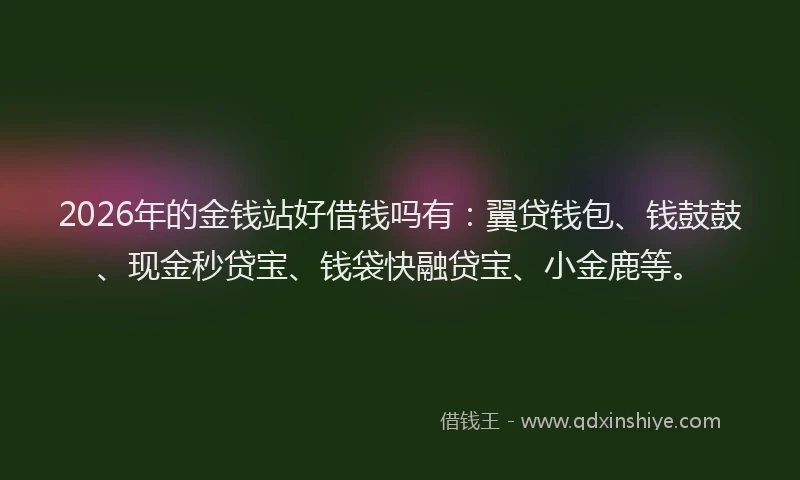 2026年的金钱站好借钱吗有：翼贷钱包、钱鼓鼓、现金秒贷宝、钱袋快融贷宝、小金鹿等。