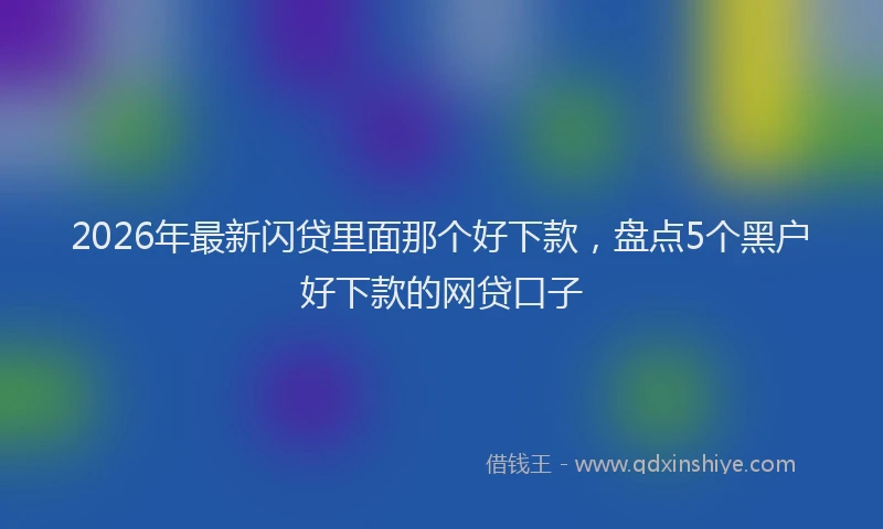2026年最新闪贷里面那个好下款，盘点5个黑户好下款的网贷口子