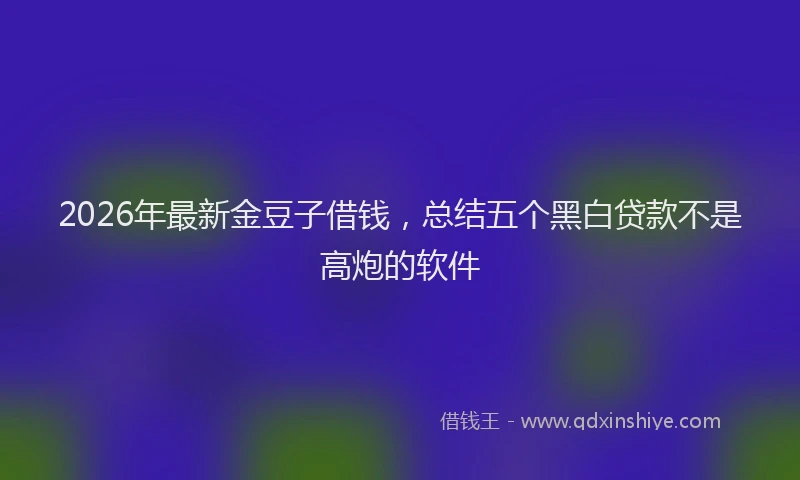 2026年最新金豆子借钱，总结五个黑白贷款不是高炮的软件