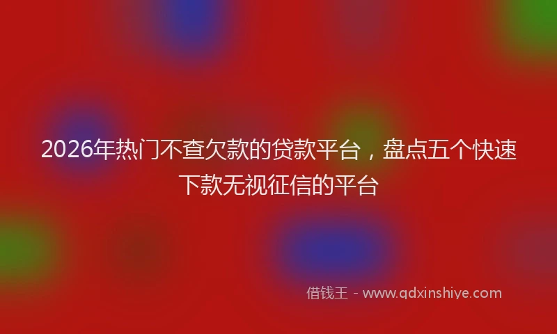 2026年热门不查欠款的贷款平台，盘点五个快速下款无视征信的平台
