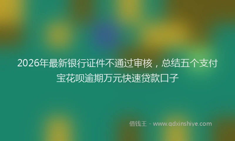 2026年最新银行证件不通过审核，总结五个支付宝花呗逾期万元快速贷款口子