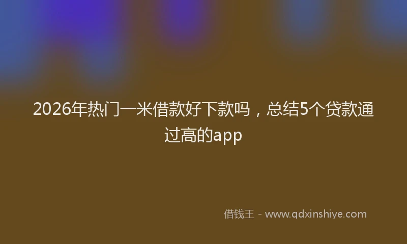 2026年热门一米借款好下款吗，总结5个贷款通过高的app