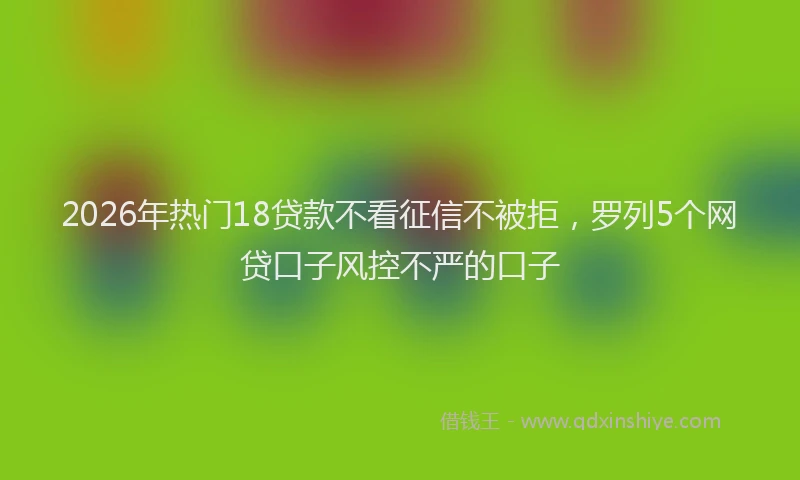 2026年热门18贷款不看征信不被拒，罗列5个网贷口子风控不严的口子
