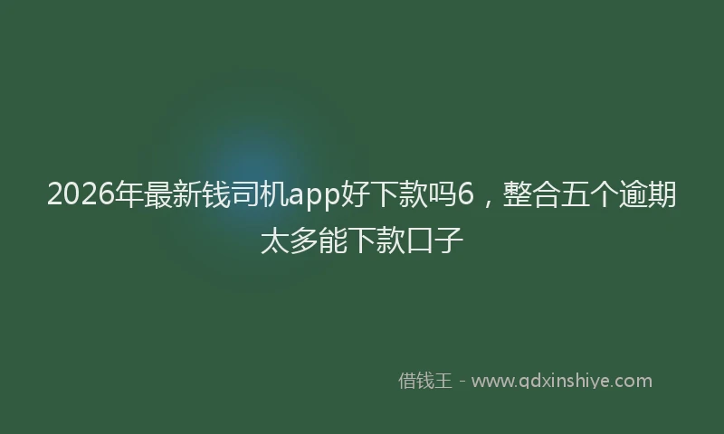 2026年最新钱司机app好下款吗6，整合五个逾期太多能下款口子
