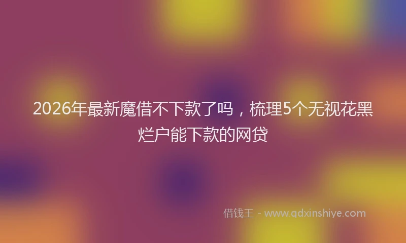 2026年最新魔借不下款了吗，梳理5个无视花黑烂户能下款的网贷