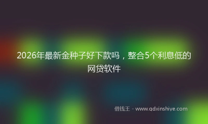 2026年最新金种子好下款吗，整合5个利息低的网贷软件