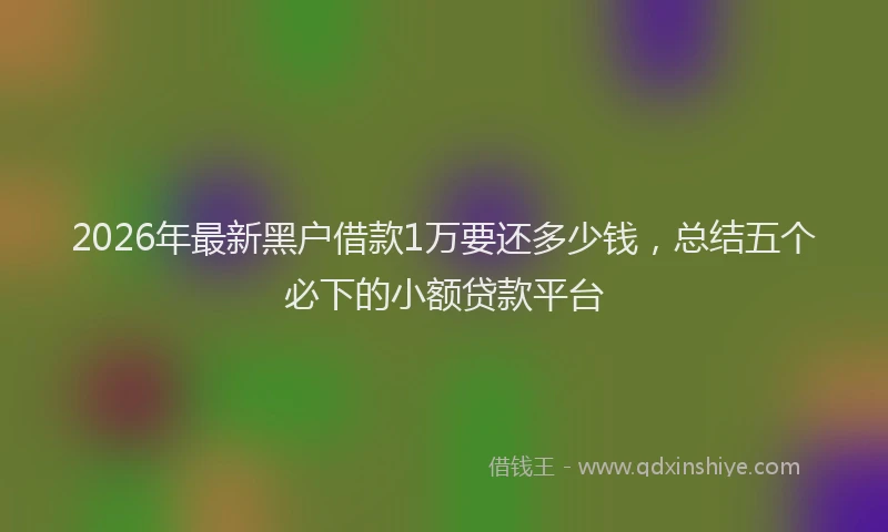 2026年最新黑户借款1万要还多少钱，总结五个必下的小额贷款平台