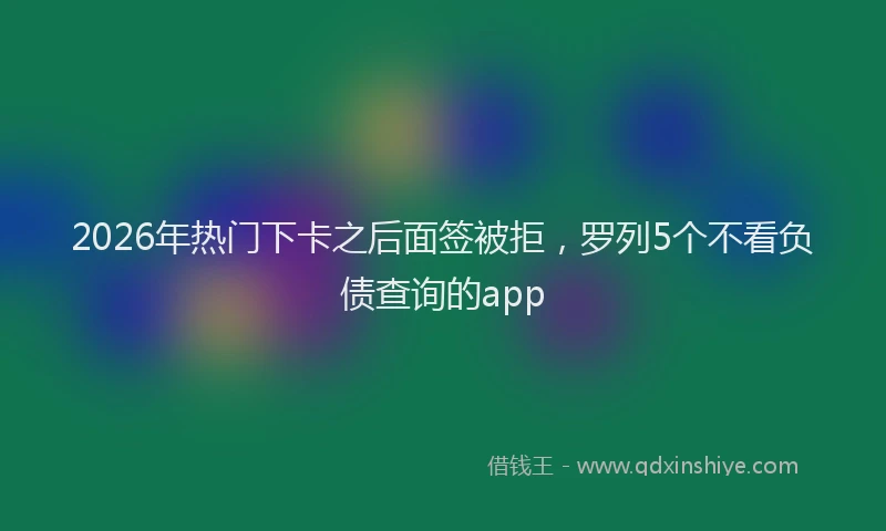 2026年热门下卡之后面签被拒，罗列5个不看负债查询的app