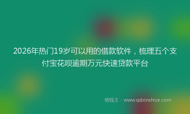 2026年热门19岁可以用的借款软件，梳理五个支付宝花呗逾期万元快速贷款平台