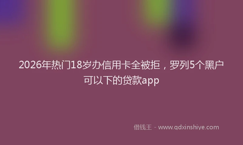 2026年热门18岁办信用卡全被拒，罗列5个黑户可以下的贷款app