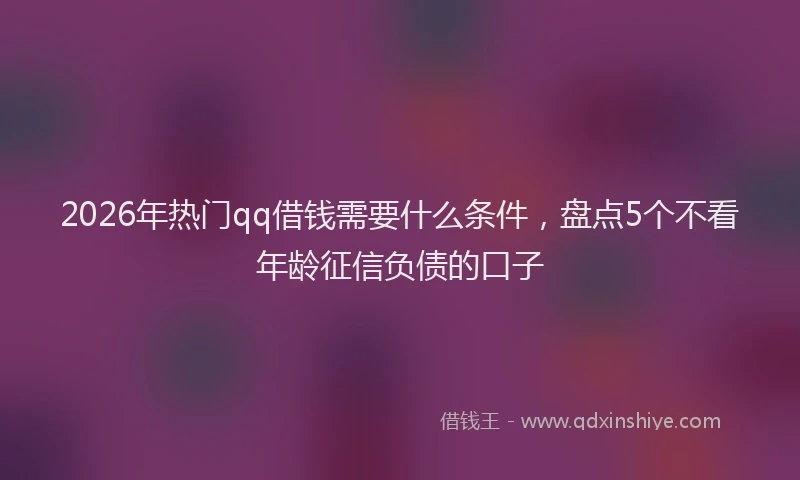 2026年热门qq借钱需要什么条件，盘点5个不看年龄征信负债的口子