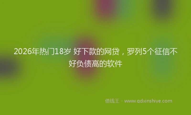 2026年热门18岁 好下款的网贷，罗列5个征信不好负债高的软件