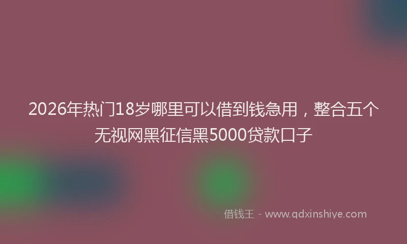 2026年热门18岁哪里可以借到钱急用，整合五个无视网黑征信黑5000贷款口子