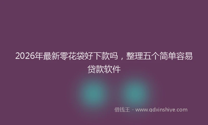2026年最新零花袋好下款吗，整理五个简单容易贷款软件