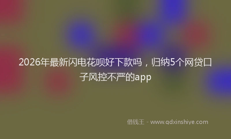 2026年最新闪电花呗好下款吗，归纳5个网贷口子风控不严的app