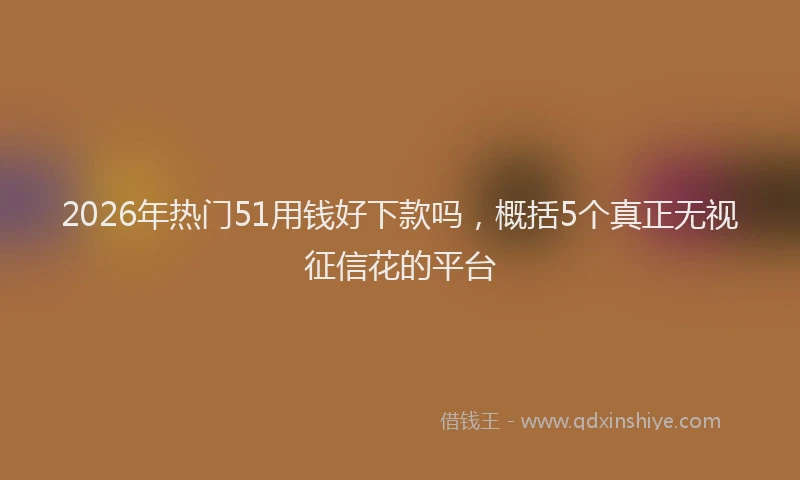 2026年热门51用钱好下款吗，概括5个真正无视征信花的平台