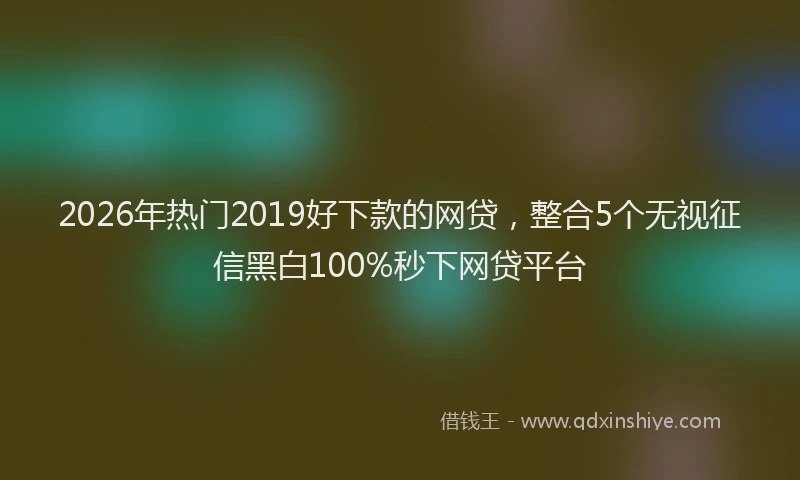 2026年热门2019好下款的网贷，整合5个无视征信黑白100%秒下网贷平台
