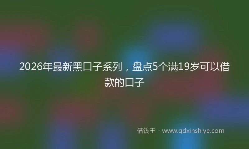 2026年最新黑口子系列，盘点5个满19岁可以借款的口子