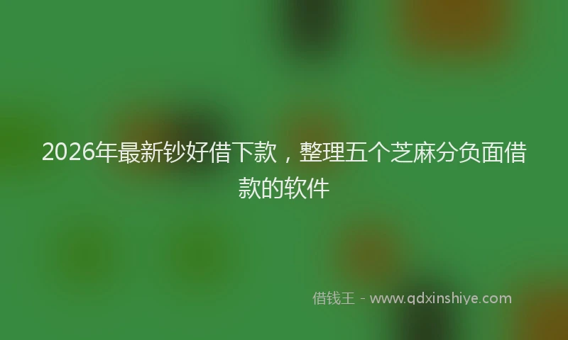 2026年最新钞好借下款，整理五个芝麻分负面借款的软件