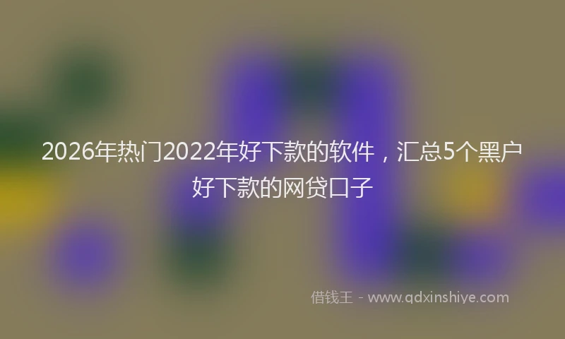 2026年热门2022年好下款的软件，汇总5个黑户好下款的网贷口子